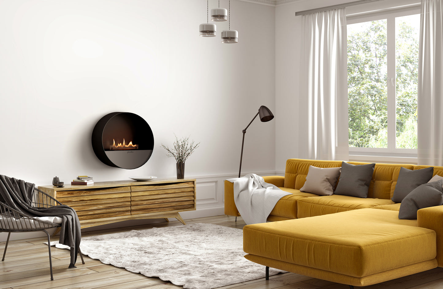 Planika Bubble Wall & Floor Freestanding Fireplace