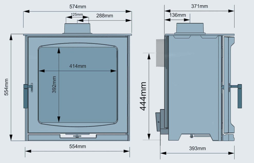 Ekol Edge 5kW Wood Burning Ecodesign Stove (with painted door option)