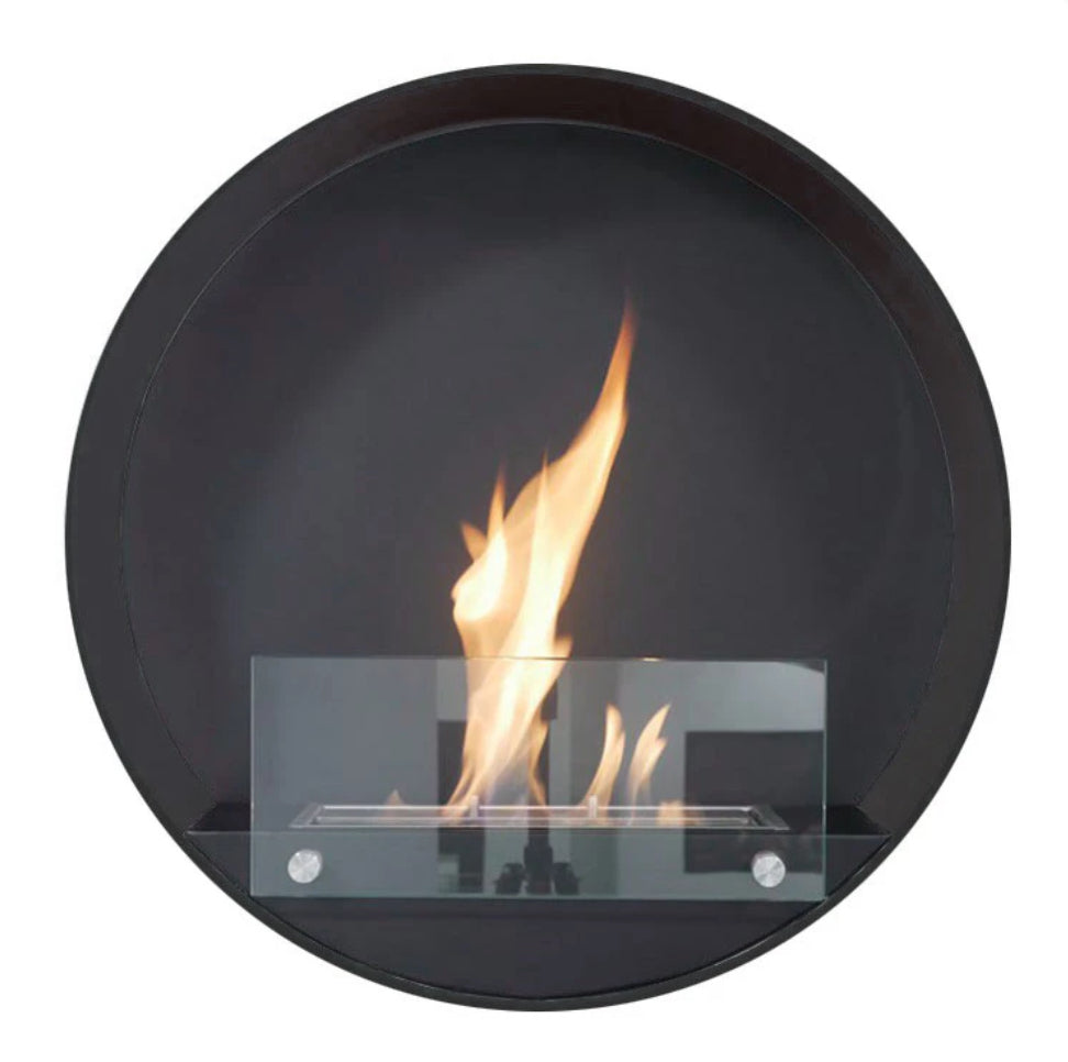 ScandiFlames, Delaware Black - Round Wall Mounted Biofireplace