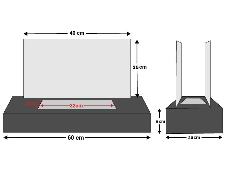 ScandiFlames, Steel and Black Freestanding Tabletop Bioethonal Fireplace