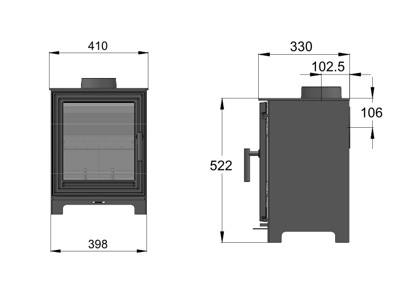 Woodford Pankhurst 5kW Wood Burning Ecodesign Stove