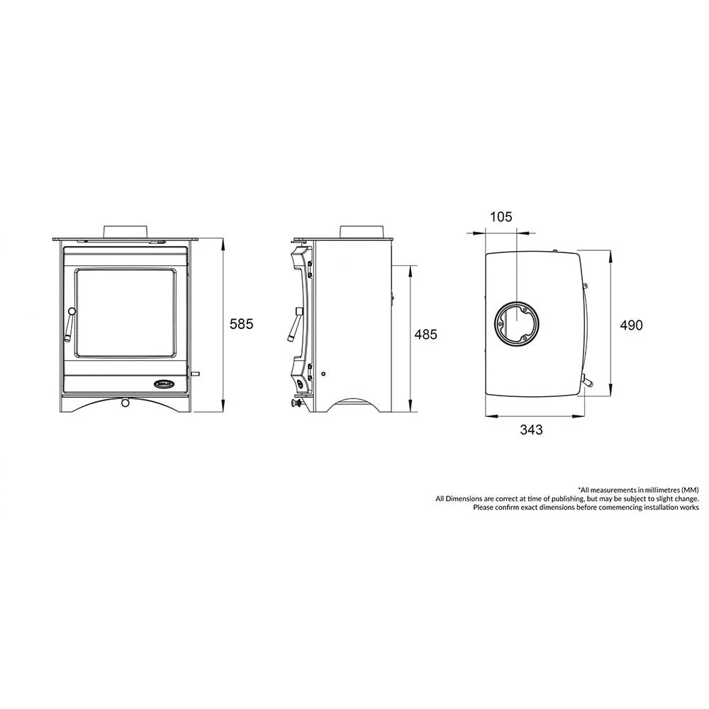 Henley Stoves, Elcombe 5kW - Multi-Fuel (Eco & DEFRA)