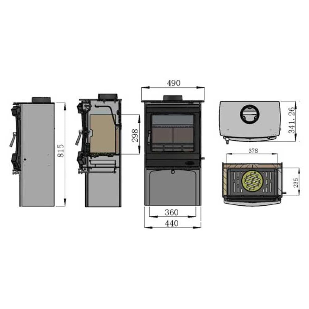 Henley Stoves, Elcombe 5kW Multi-Fuel with Logstore (Eco & DEFRA)