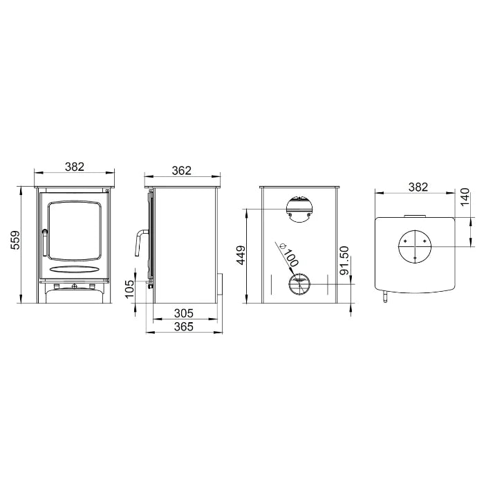 Henley Stoves, Sherwood 5kW Multi-Fuel (Eco)