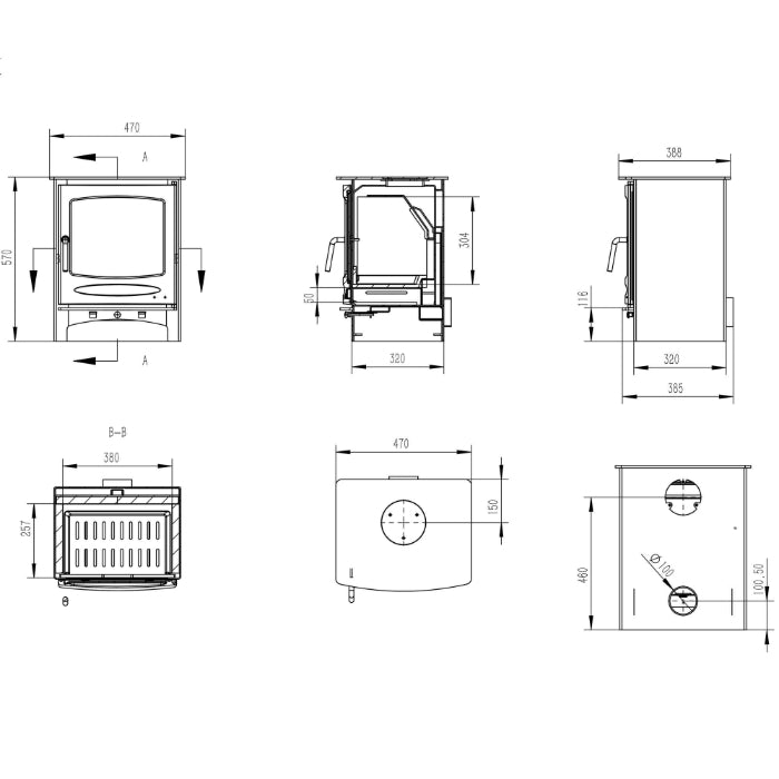 Henley Stoves, Sherwood 7kW Multi-Fuel (Eco)