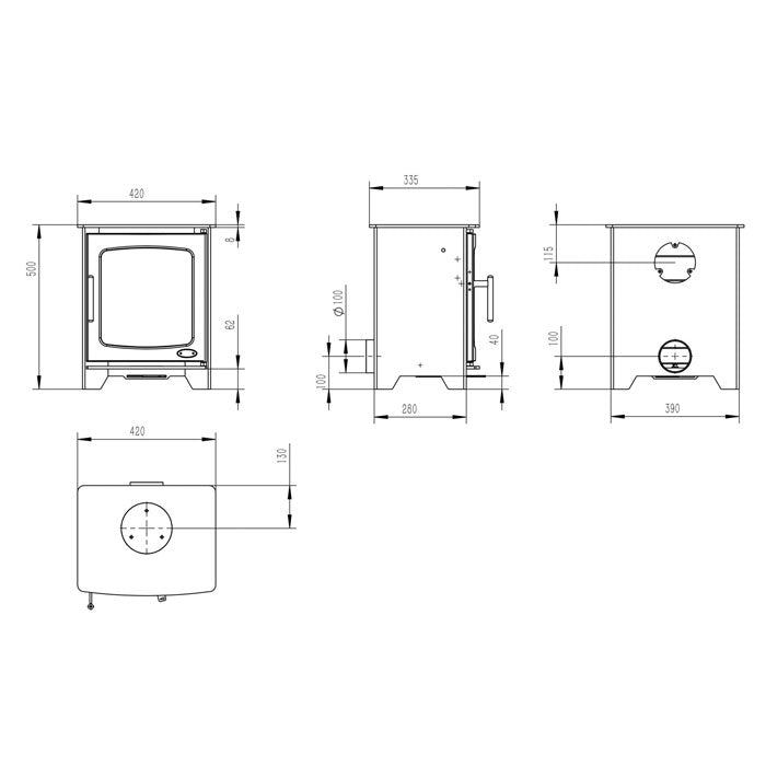 Hazelwood Compact 4.9kW Wood Burning Stove | Cool Heat Solution