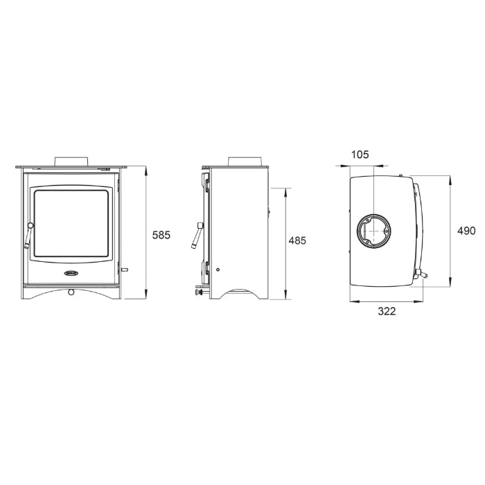 Henley Stoves, Lincoln 5kW Multi-Fuel (Eco & DEFRA)