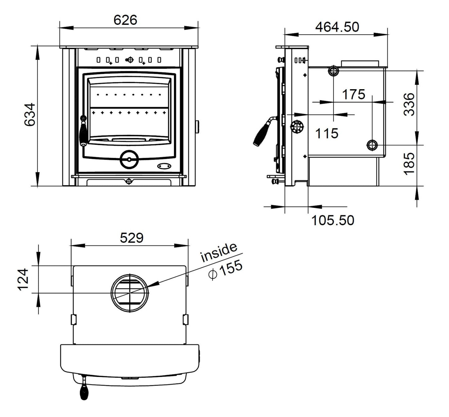 Henley Achill 17.5kW Inset Multifuel Boiler Stove