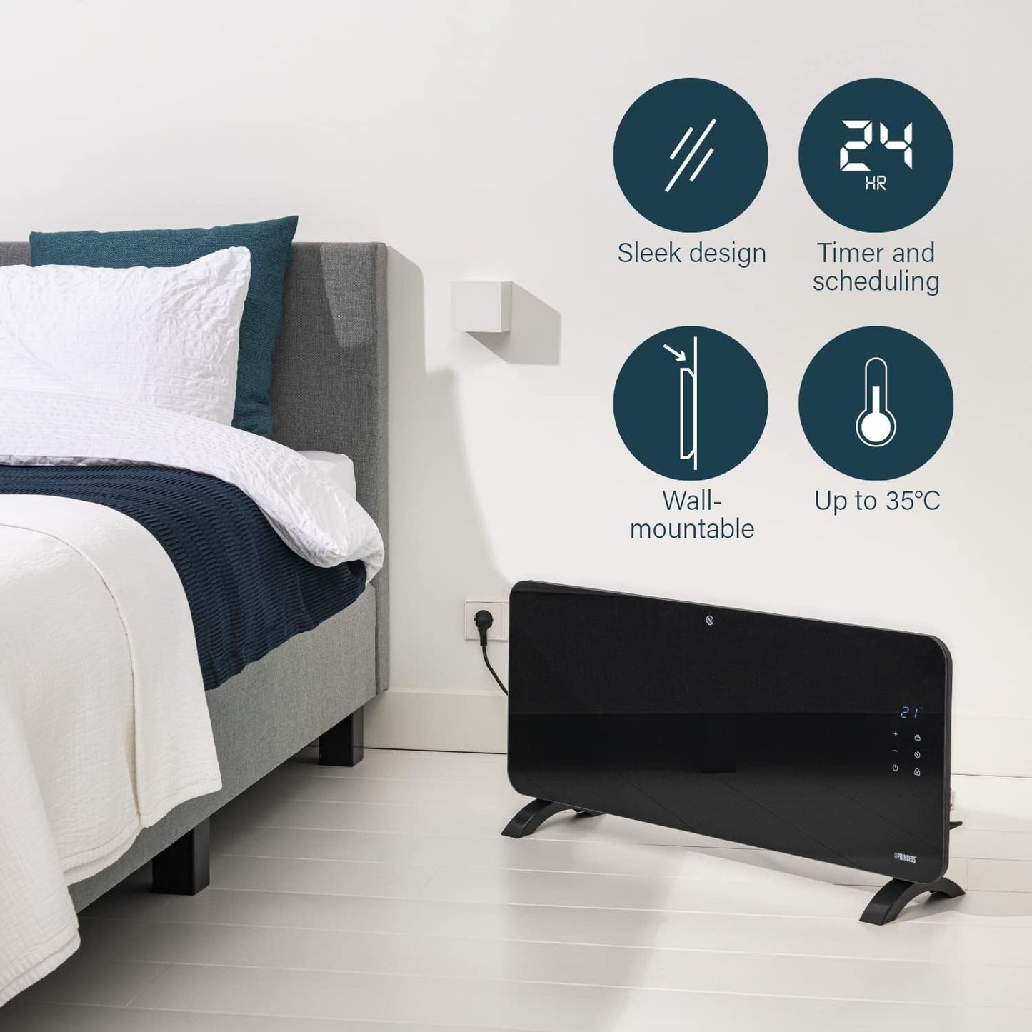 Princess Smart Glass Panel Heater 2000W