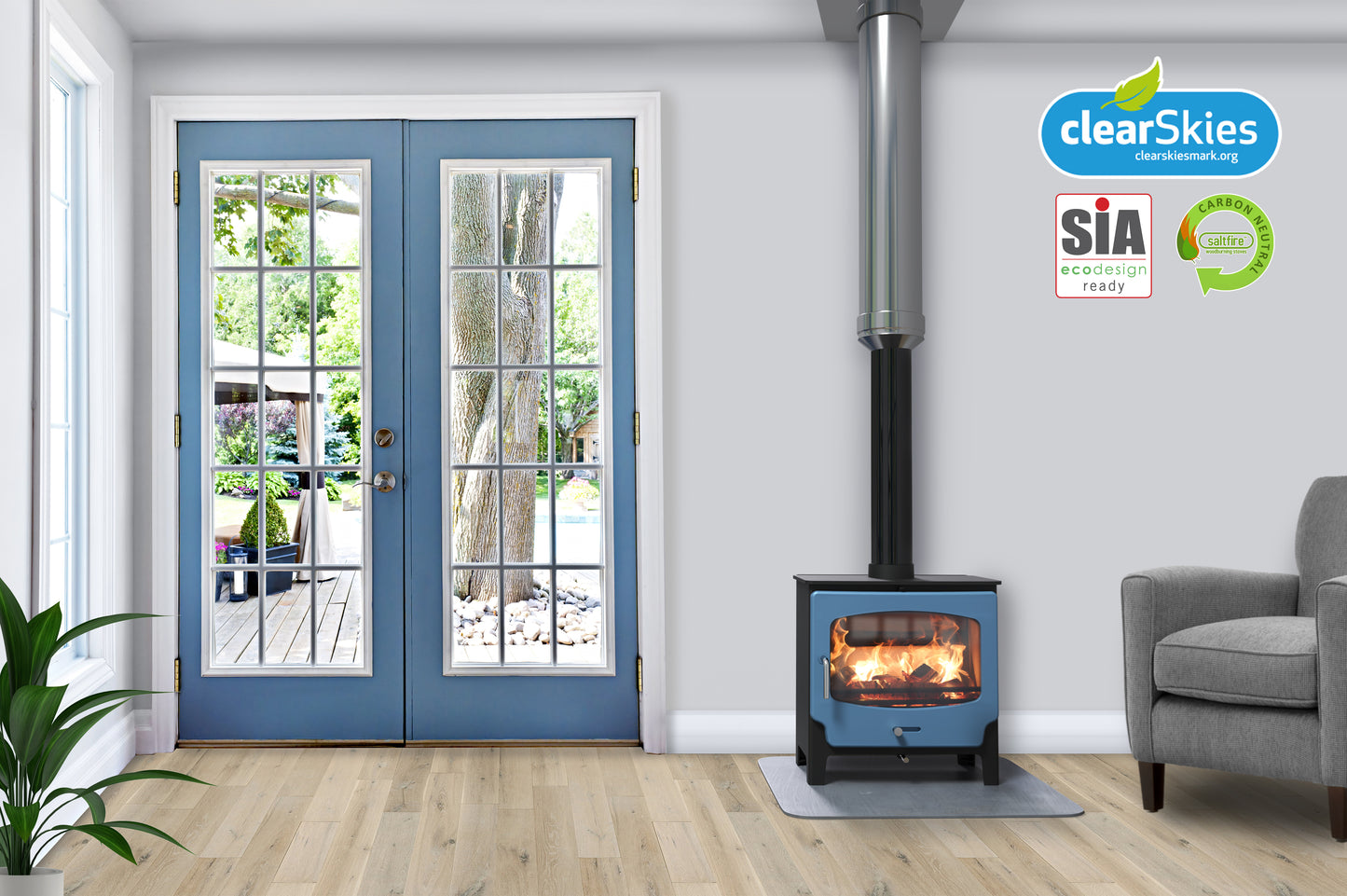Saltfire ST-X Wide Eco Stove - Multi-fuel, Bioethanol and Wood Burning options