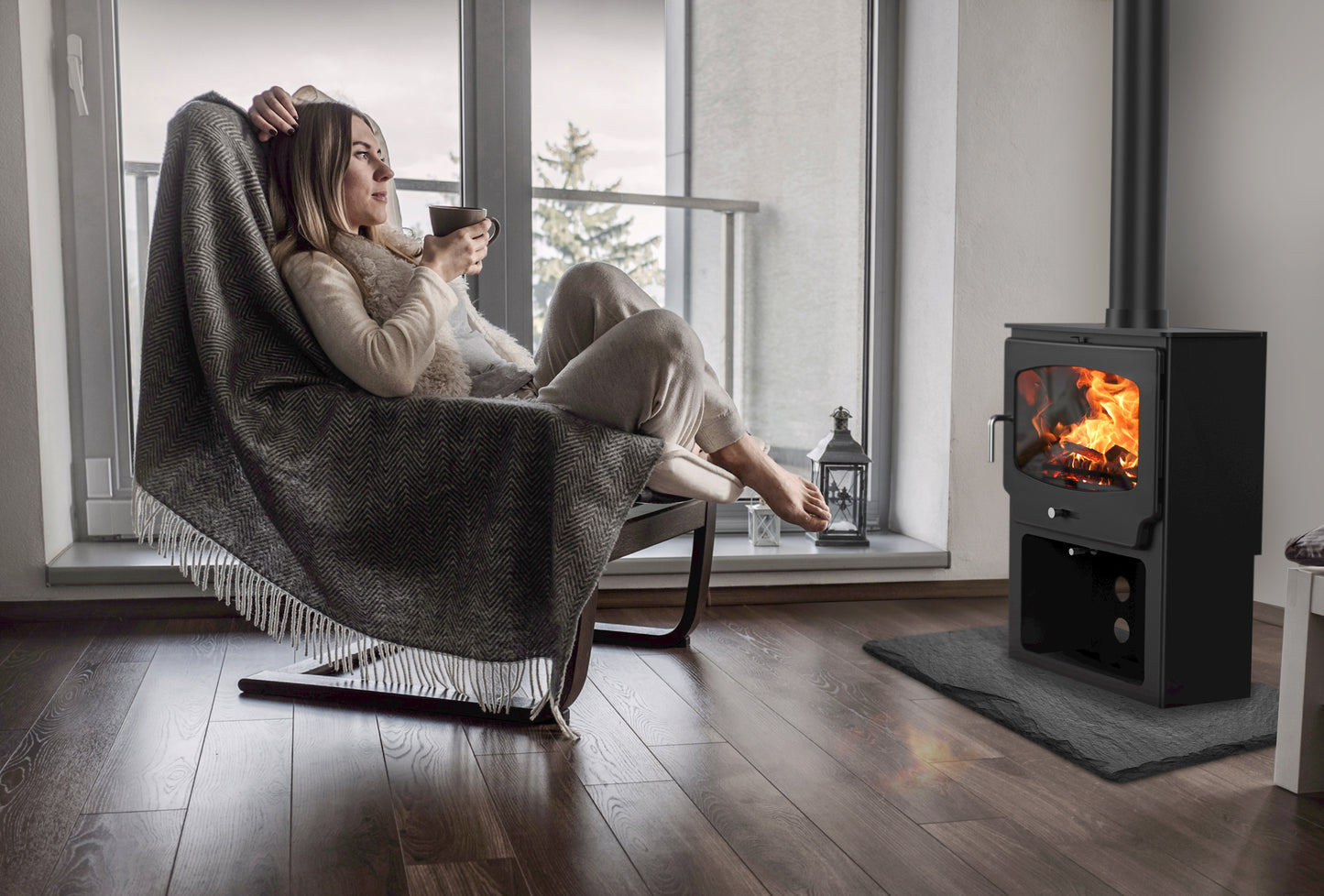 Saltfire ST-X Wide Eco Stove - Multi-fuel, Bioethanol and Wood Burning options