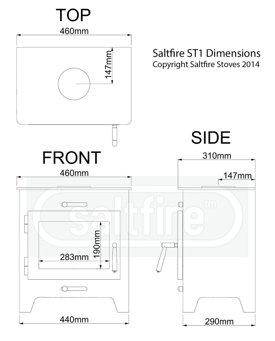 Saltfire ST1 Eco Wood-Burning Stove (with painted door option)