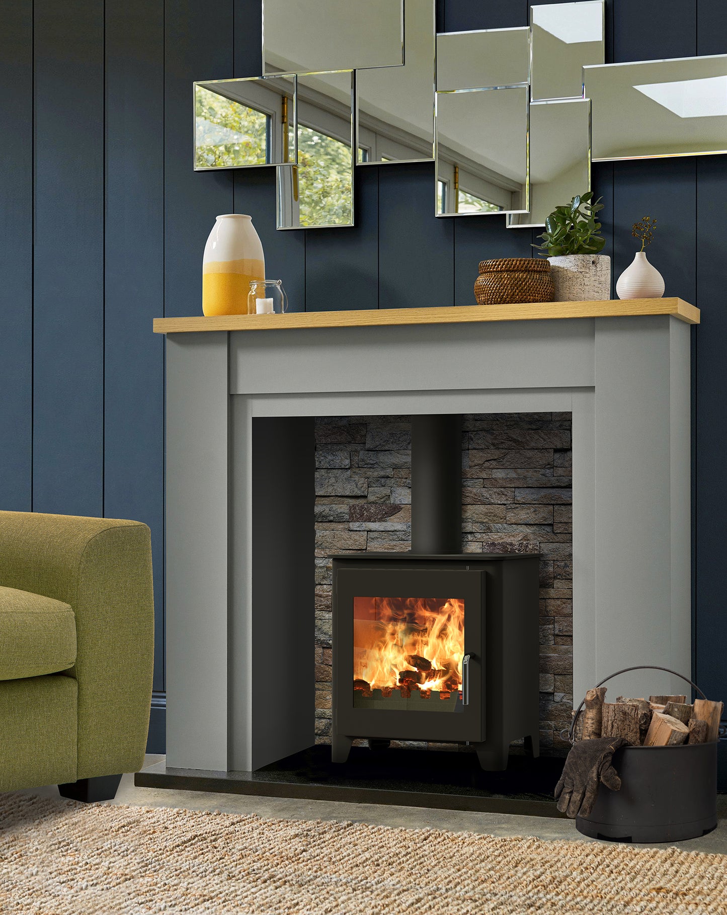 Saltfire ST1 Vision (with painted door option) DEFRA Approved Wood Burning Ecodesign Stove