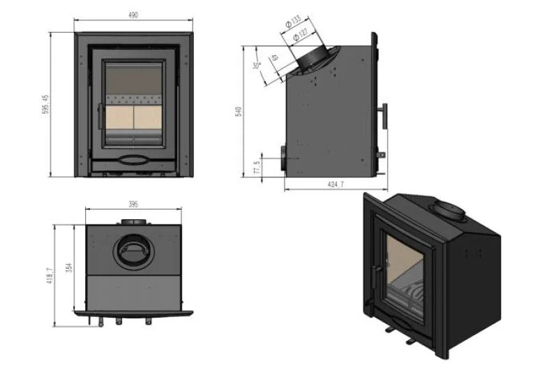 Woodford Bramhill 5Kw Multi-fuel EcoDesign Inset Stove