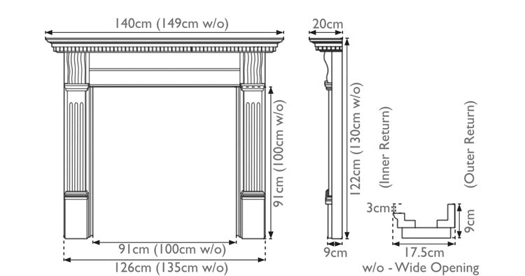Corbel Wooden Fireplace Surround | Carron