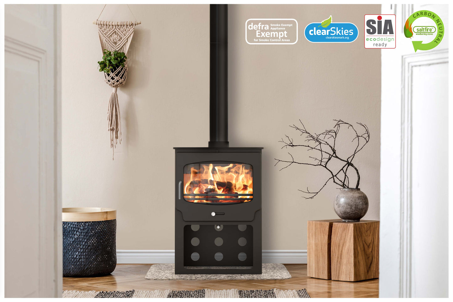 Saltfire ST-X Wide Eco Stove - Multi-fuel, Bioethanol and Wood Burning options