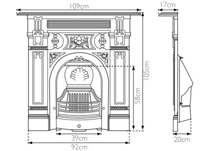The Victorian Large Cast Iron Combination Fireplace | Carron