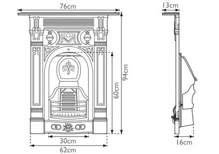 The Victorian Small Cast Iron Combination Fireplace | Carron