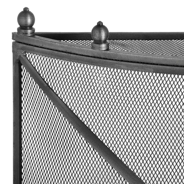 Hill Interiors, Mesh Fireguard in Antique Pewter Effect Finish
