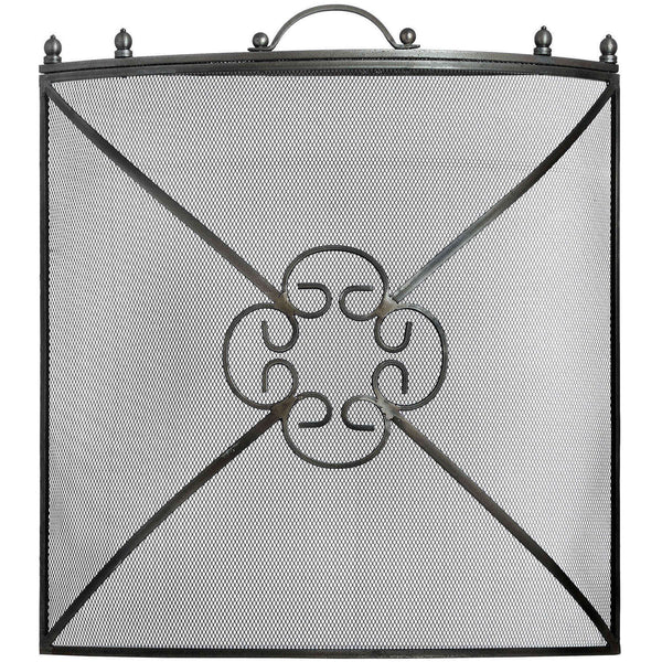 Hill Interiors, Mesh Fireguard in Antique Pewter Effect Finish