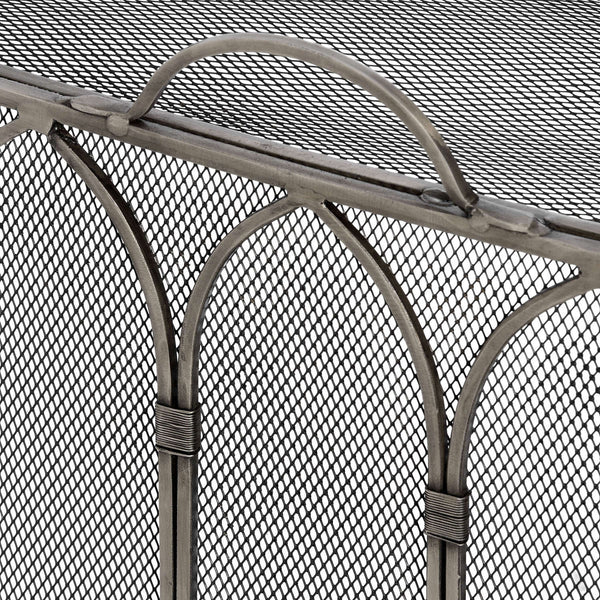 Hill Interiors , Gothic Antique Pewter Fire Screen