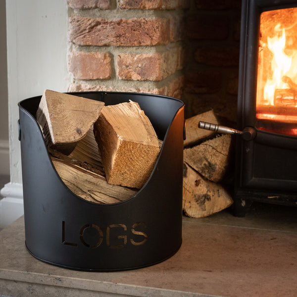 Hill Interiors, Logs and Kindling Buckets & Matchstick Holder
