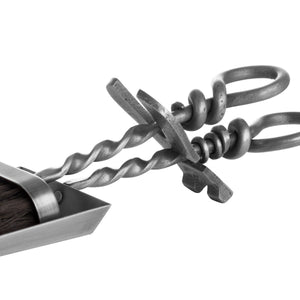 Hill Interiors, Silver Hearth Tidy Set With Hand Turned Loop Handle