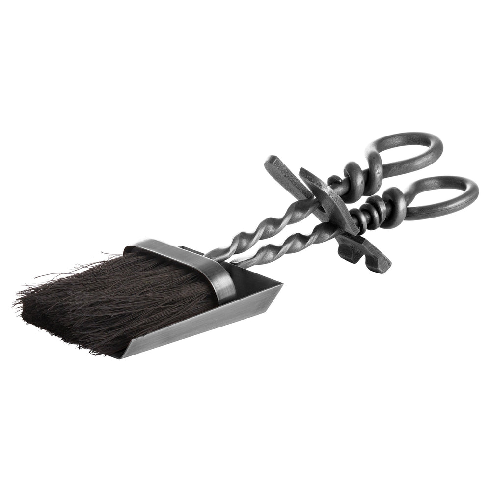 Hill Interiors, Silver Hearth Tidy Set With Hand Turned Loop Handle