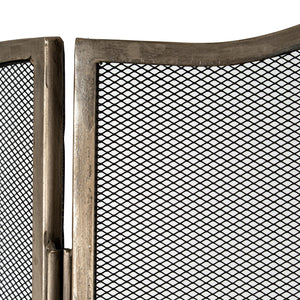 Hill Interiors, Large Fire Screen in Antiqued Brass or Silver