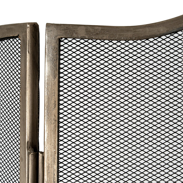 Hill Interiors, Large Fire Screen in Antiqued Brass or Silver