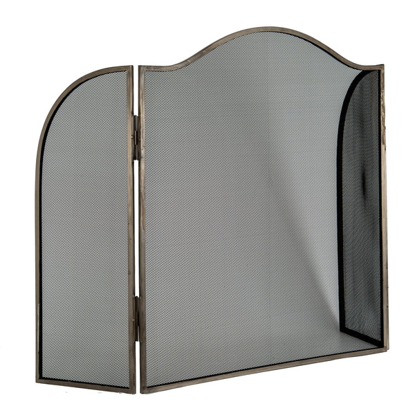 Hill Interiors, Large Fire Screen in Antiqued Brass or Silver