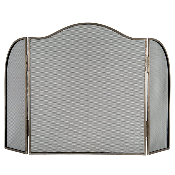 Hill Interiors, Large Fire Screen in Antiqued Brass or Silver