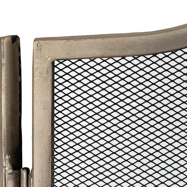 Hill Interiors, Fire Screen in Antiqued Brass or Silver