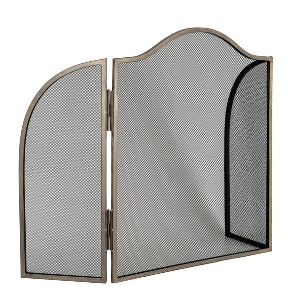 Hill Interiors, Fire Screen in Antiqued Brass or Silver