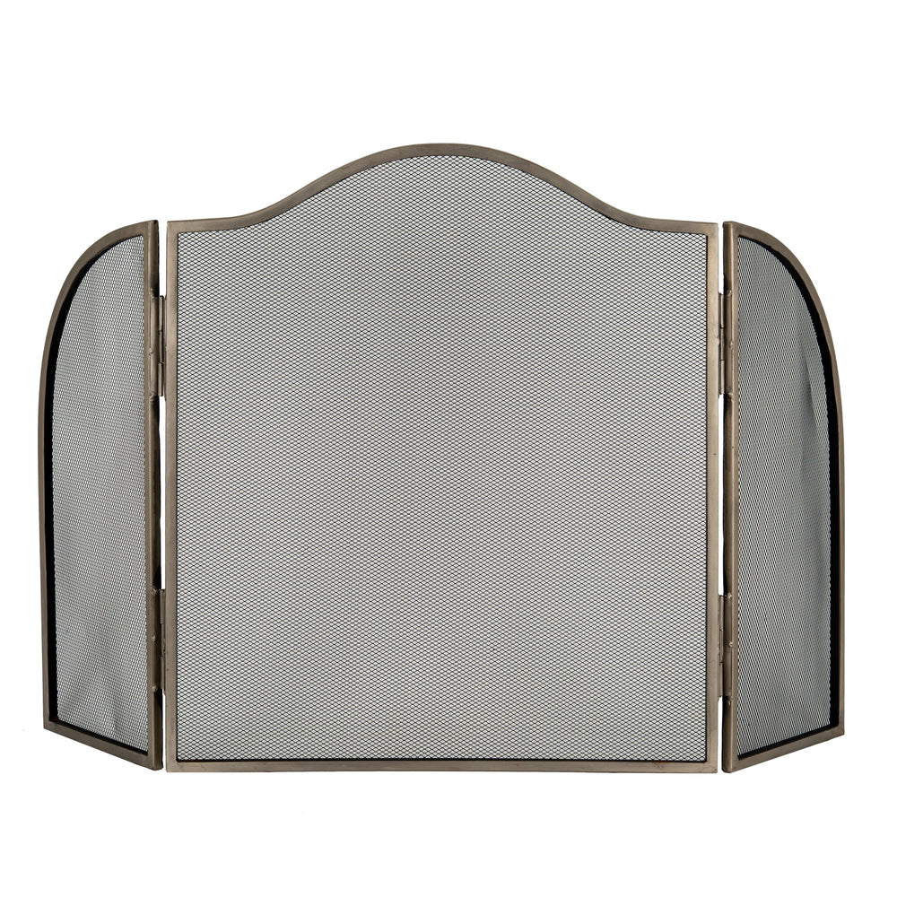 Hill Interiors, Fire Screen in Antiqued Brass or Silver