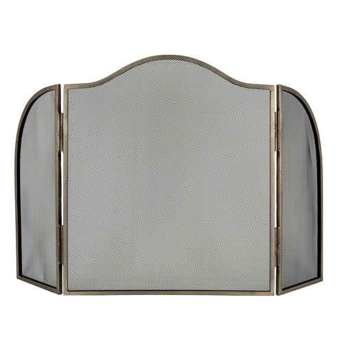 Hill Interiors, Fire Screen in Antiqued Brass or Silver