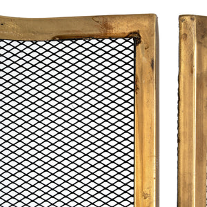 Hill Interiors, Large Fire Screen in Antiqued Brass or Silver