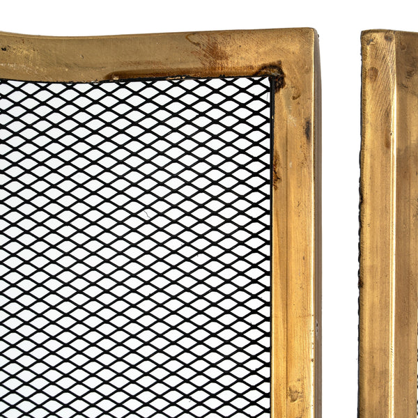 Hill Interiors, Large Fire Screen in Antiqued Brass or Silver