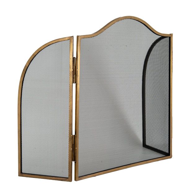 Hill Interiors, Fire Screen in Antiqued Brass or Silver