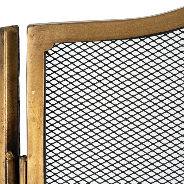 Hill Interiors, Fire Screen in Antiqued Brass or Silver