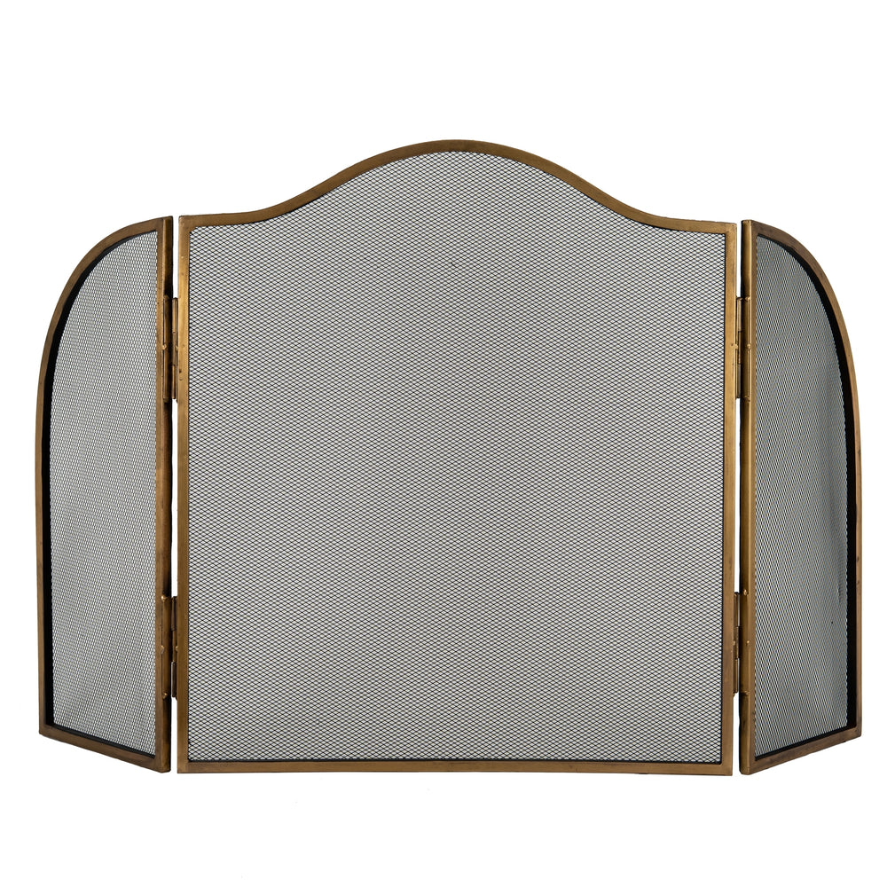 Hill Interiors, Fire Screen in Antiqued Brass or Silver