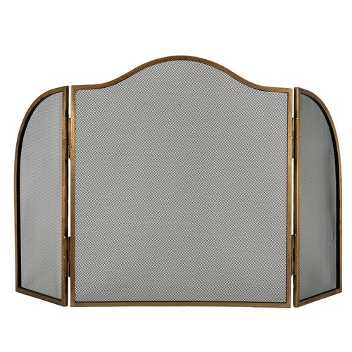 Hill Interiors, Fire Screen in Antiqued Brass or Silver