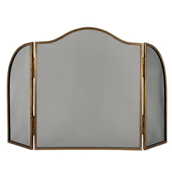 Hill Interiors, Fire Screen in Antiqued Brass or Silver
