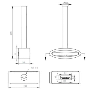 Henley Stoves, Budapest Ceiling Mounted Bioethanol Stove