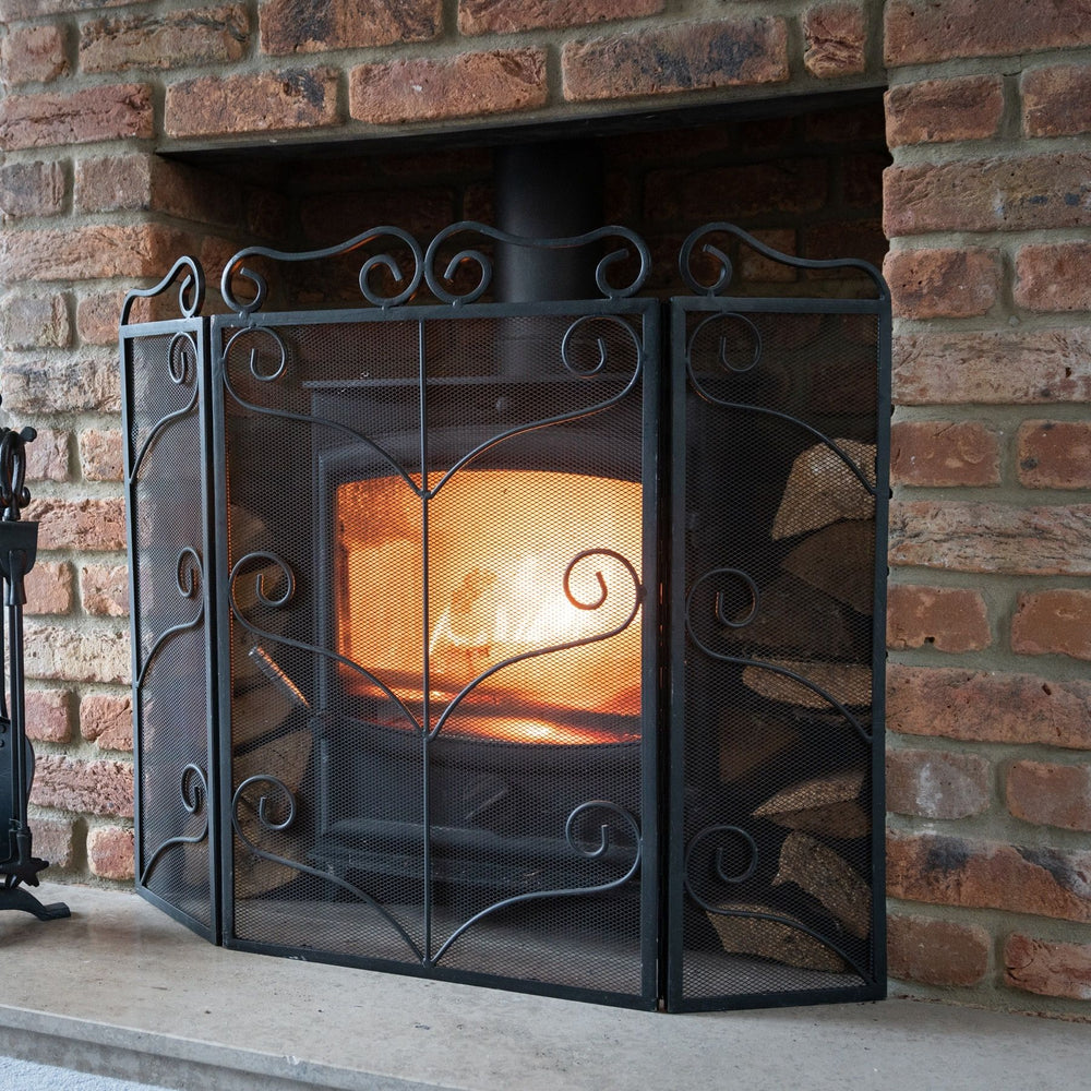 Hill Interiors, Ornate Large Fire Screen available in Antique Silver and Black