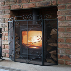 Hill Interiors, Ornate Large Fire Screen available in Antique Silver and Black