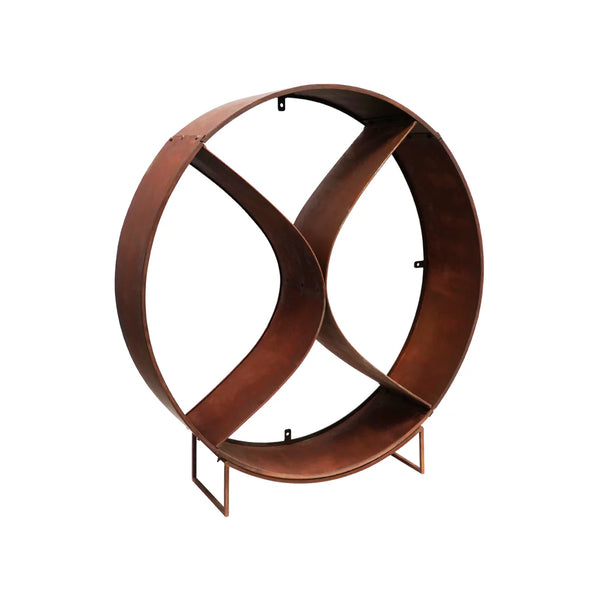 Ivyline, Circle Sculptural Log Storage Natural Rust