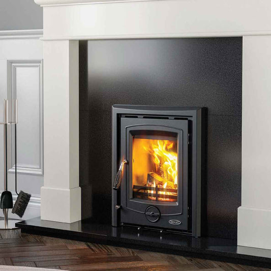 Achill stove by Henley Stoves in a cosy modern lounge setting, clean burn and eco design features visible