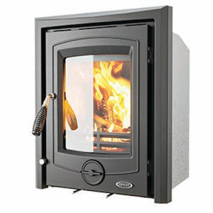 Henley Stoves Achill 6.6kW stove burning brightly – energy-efficient log burner included in Black Friday sale