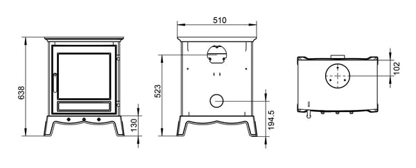 Henley Stoves, Ash 8.2kW Multi Fuel (Eco) Stove